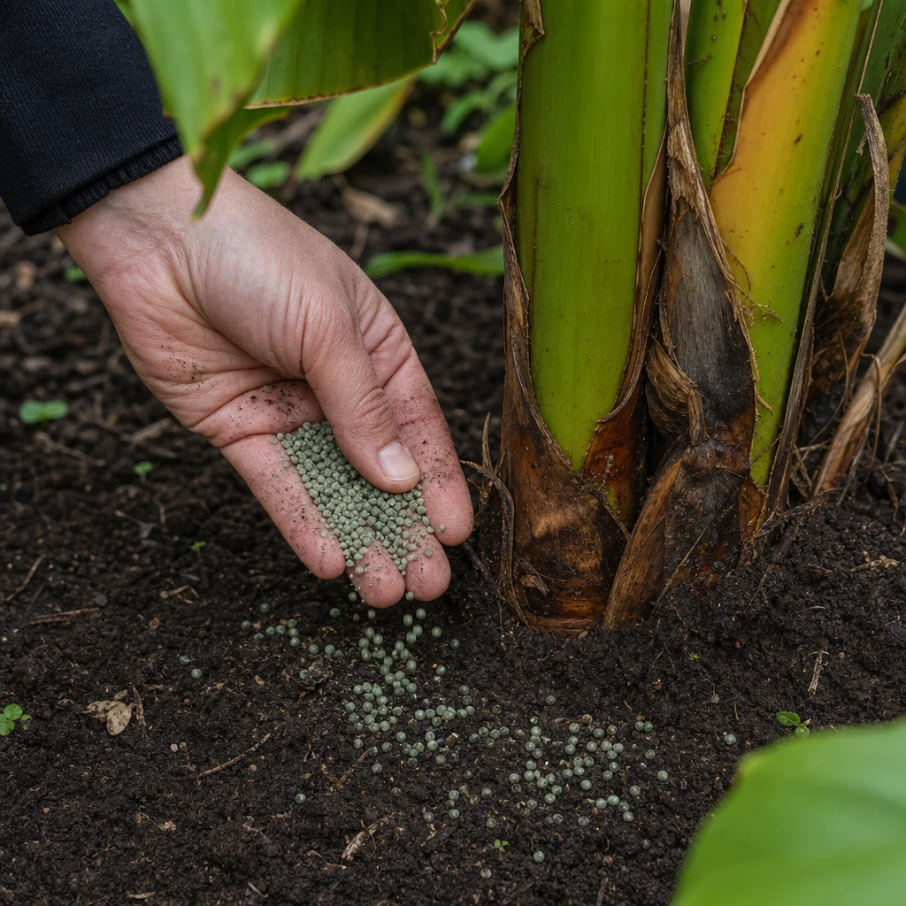 Rietcelbacteriekorrels, de ideale voeding voor een weelderige Musa basjoo